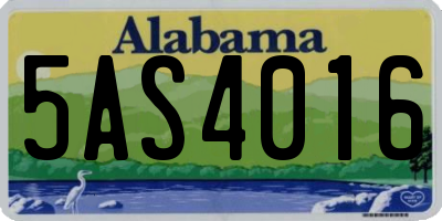 AL license plate 5AS4016