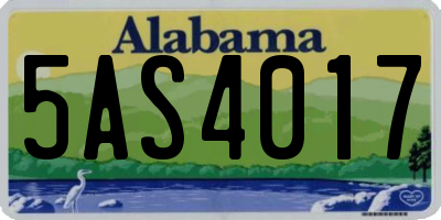AL license plate 5AS4017