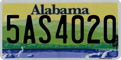 AL license plate 5AS4020