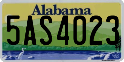 AL license plate 5AS4023