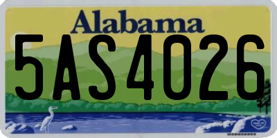 AL license plate 5AS4026