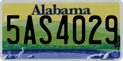 AL license plate 5AS4029