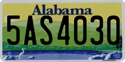 AL license plate 5AS4030