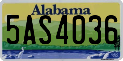 AL license plate 5AS4036