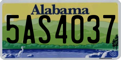 AL license plate 5AS4037