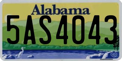 AL license plate 5AS4043