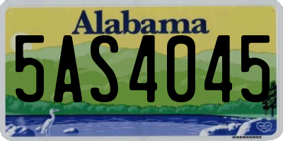 AL license plate 5AS4045