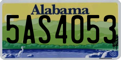 AL license plate 5AS4053