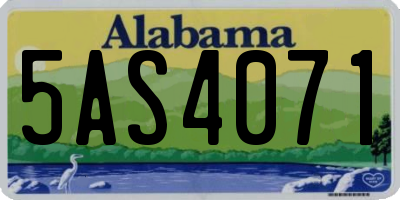 AL license plate 5AS4071