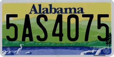 AL license plate 5AS4075