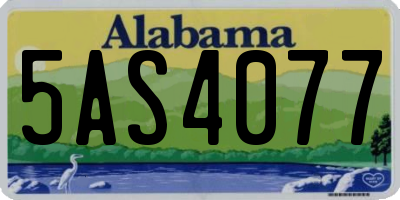 AL license plate 5AS4077
