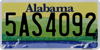 AL license plate 5AS4092