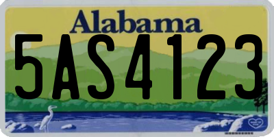 AL license plate 5AS4123