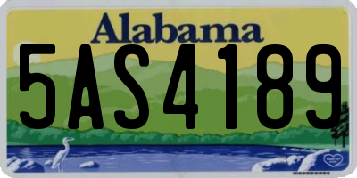 AL license plate 5AS4189