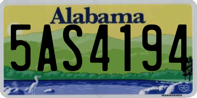 AL license plate 5AS4194