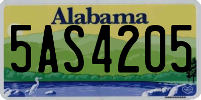 AL license plate 5AS4205