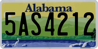 AL license plate 5AS4212