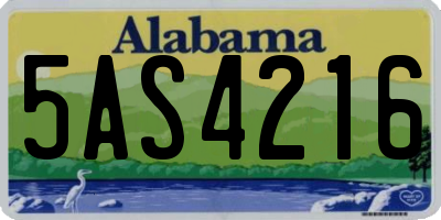AL license plate 5AS4216