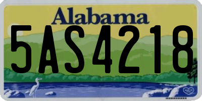 AL license plate 5AS4218