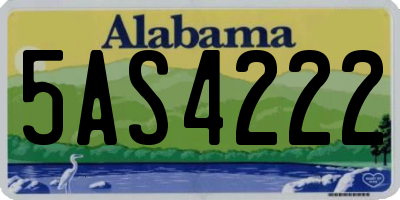 AL license plate 5AS4222