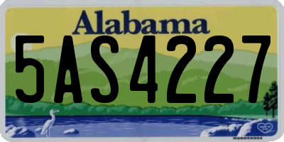AL license plate 5AS4227