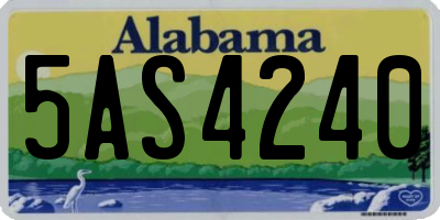 AL license plate 5AS4240