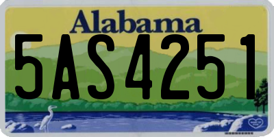AL license plate 5AS4251