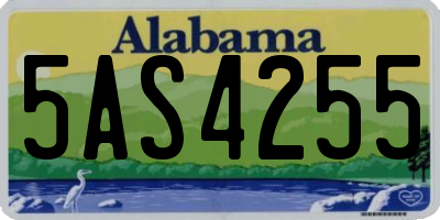 AL license plate 5AS4255