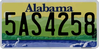 AL license plate 5AS4258