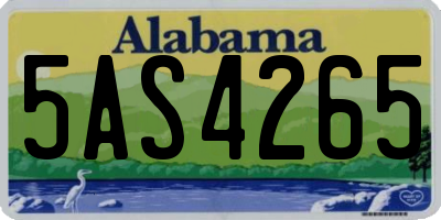 AL license plate 5AS4265