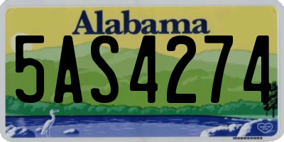 AL license plate 5AS4274