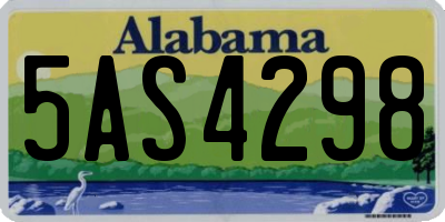 AL license plate 5AS4298