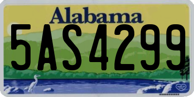 AL license plate 5AS4299