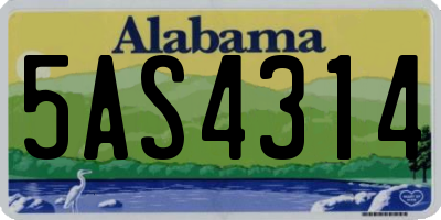 AL license plate 5AS4314