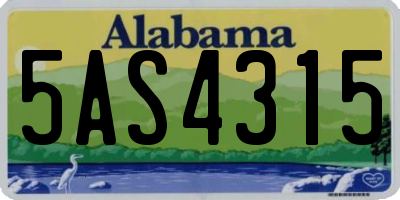 AL license plate 5AS4315