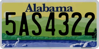 AL license plate 5AS4322