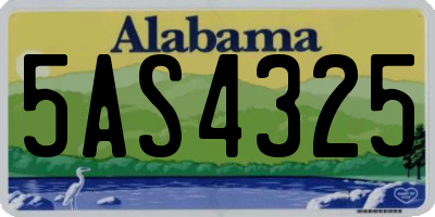 AL license plate 5AS4325