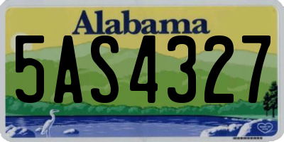 AL license plate 5AS4327