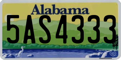AL license plate 5AS4333