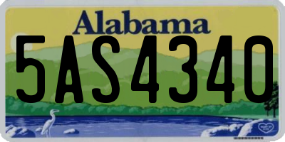 AL license plate 5AS4340