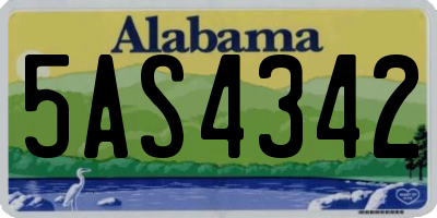 AL license plate 5AS4342