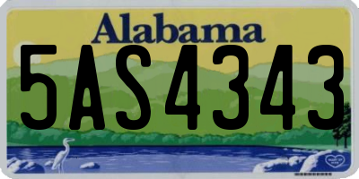 AL license plate 5AS4343