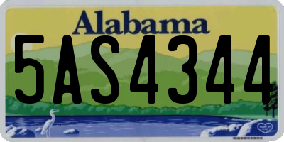 AL license plate 5AS4344