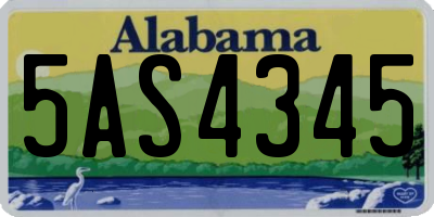 AL license plate 5AS4345