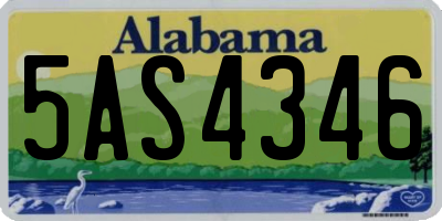 AL license plate 5AS4346