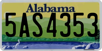 AL license plate 5AS4353
