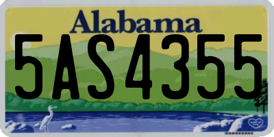AL license plate 5AS4355
