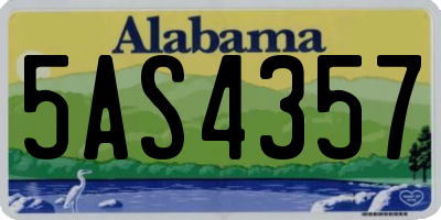 AL license plate 5AS4357