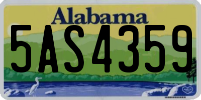 AL license plate 5AS4359