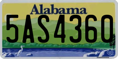 AL license plate 5AS4360